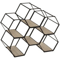 Suport sticle Atmosphera Arty pentru 6 sticle, structura metalica si MDF, 26x15x30 cm, negru Suport sticle Atmosphera Arty pentru 6 sticle, structura metalica si MDF, 26x15x30 cm, negru