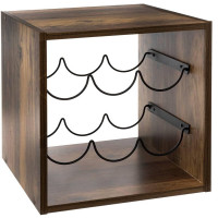 Suport sticle vin 5Five Mix n'Modul stil industrial, PAL, 31x31x31 cm, maro Suport sticle vin 5Five Mix n'Modul stil industrial, PAL, 31x31x31 cm, maro