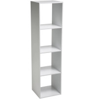 Biblioteca 5Five Mix n'Modul cu 4 compartimente, 35x32x134 cm, alb