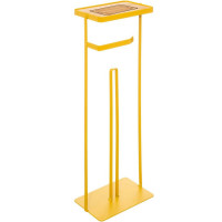 Suport hartie igienica 5Five cu raft depozitare, otel, 18x12x59 cm, galben Suport hartie igienica 5Five cu raft depozitare, otel, 18x12x59 cm, galben