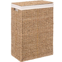 Cos rufe 5Five din trestie impletita, cadru metalic, 40 litri, 37x22x55 cm, maro