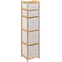 Dulap 5Five Tidy Box cu 5 rafturi, bambus, 35x33x144 cm, natur