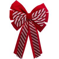 Fundita decorativa pentru bradul de Craciun, 40x60 cm, cu dungi rosii si albe Fundita decorativa pentru bradul de Craciun, 40x60 cm, cu dungi rosii si albe