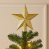 Stea decorativa pentru varful bradului de Craciun, finisaj cu sclipici stralucitor, design elegant, 22x22 cm, auriu [4]
