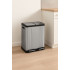 Cos de gunoi Ariane cu pedala, din inox, colectare selectiva, 2 x 30L, 49x40x67 cm, argintiu [8]