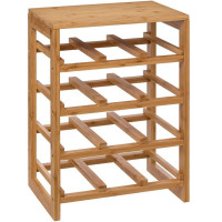 Raft sticle de vin Linha din bambus pentru 12 sticle, 35x24x47 cm, natur