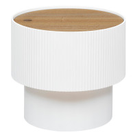 Masuta cafea Atmosphera Enola cu spatiu depozitare, MDF, 39x35 cm, alb