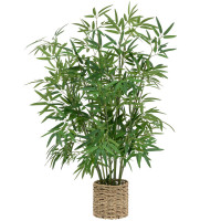 Bambus artificial Atmosphera cu ghiveci din material natural, 100 cm, verde