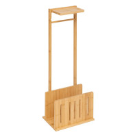 Suport hartie igienica 5Five Bamboo cu rezerva, bambus, 31x21x82 cm, natur