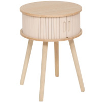 Noptiera rotunda Atmosphera Nysos cu 2 usi glisante si raft interior, 40x54 cm, crem natur