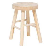 Taburet Atmosphera Nyar din lemn de paulownia, 28x41 cm, bej natur