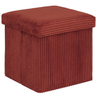 Taburet pliabil Atmosphera Arum din material tip catifea raiat, 38x38x38 cm, ambra