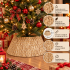 Cos decorativ pentru baza bradului de Craciun, masca pentru suportul bradului, design impletit cu aspect rustic, diametru 56 cm, inaltime 22 cm, bej [4]
