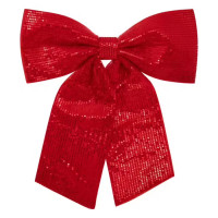 Fundita decorativa mare cu paiete pentru bradul de Craciun, 39x47 cm, rosu