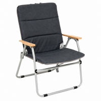 Scaun pliabil camping sau pescuit 5Five cu cadru din otel, sezut si spatar cu burete, 64x62x91 cm, gri antracit