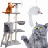Ansamblu de joaca pentru pisici, cu loc pentru zgariat, ascunzatoare, culcus, 50x24x138cm, gri [8]
