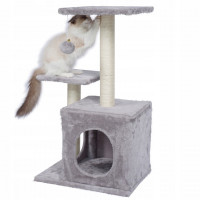 Ansamblu de joaca pentru pisici, cu loc pentru zgariat, ascunzatoare, minge, 41x33x73cm, gri Ansamblu de joaca pentru pisici, cu loc pentru zgariat, ascunzatoare, minge, 41x33x73cm, gri