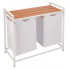 (DL) Cos de rufe cu cadru metalic si blat din lemn, 2 x 46 litri, 72x73x33cm, alb [2]
