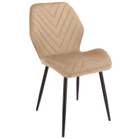 (DL) Scaun dining Milare pentru bucatarie tapitat cu catifea, 80x58x87cm, bej (DL) Scaun dining Milare pentru bucatarie tapitat cu catifea, 80x58x87cm, bej