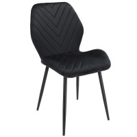 (DL) Scaun dining Milare pentru bucatarie tapitat cu catifea, 80x58x87cm, negru (DL) Scaun dining Milare pentru bucatarie tapitat cu catifea, 80x58x87cm, negru