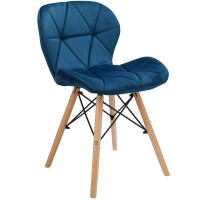(DL) Scaun dining Velvet pentru bucatarie tapitat cu catifea, 46x50x73cm, albastru (DL) Scaun dining Velvet pentru bucatarie tapitat cu catifea, 46x50x73cm, albastru