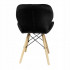 (DL) Scaun dining Velvet pentru bucatarie tapitat cu catifea, 46x50x73cm, negru [7]