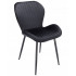 (DL) Scaun dining Veira pentru bucatarie tapitat cu catifea, 52x57x85cm, negru [4]