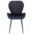 (DL) Scaun dining Veira pentru bucatarie tapitat cu catifea, 52x57x85cm, negru [6]