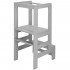 Turn de invatare inaltator multifunctional din lemn, platforma reglabila pe 3 inaltimi, 90x39x44 cm, gri [14]