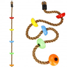 Franghie de catarare pentru copii, 5 trepte, 190 cm, multicolora Franghie de catarare pentru copii, 5 trepte, 190 cm, multicolora