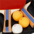 Set 2 palete de ping pong, cu 3 mingi, 25x15cm, negru cu rosu [9]
