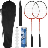 Set badminton 9 piese, 2 rachete metalice, 6 fluturasi si husa, 66 cm, multicolor Set badminton 9 piese, 2 rachete metalice, 6 fluturasi si husa, 66 cm, multicolor