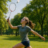 Set badminton 9 piese, 2 rachete metalice, 6 fluturasi si husa, 66 cm, multicolor [4]