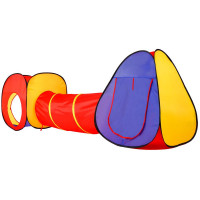 Loc de joaca 3 in 1 pentru copii, multifunctional, casuta, tunel si cort, 280x74x90cm, multicolor Loc de joaca 3 in 1 pentru copii, multifunctional, casuta, tunel si cort, 280x74x90cm, multicolor