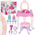 Masa toaleta pentru copii, cu taburet, 19 accesorii joaca, din plastic, 37x20x60 cm, roz [13]