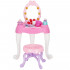 Masa toaleta pentru copii, cu taburet, 19 accesorii joaca, din plastic, 37x20x60 cm, roz [19]