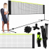 Set fileu badminton cu suport metalic si husa transport, instalare rapida, 400x200 cm, negru si verde neon [3]