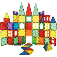 Set de constructie din cuburi magnetice educative pentru copii 100 de piese, multicolor