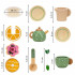 Jucarie din lemn set complet ceai pentru copii, 14 piese, tava inclusa, 28x17 cm, multicolor [16]