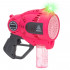 Pistol automat pentru baloane de sapun cu LED, acumulator inclus reincarcabil, 57 orificii, 24x24 cm, roz [12]
