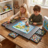 Tabla pentru organizare puzzle cu 6 sertare si capac, pliabila, din fetru, pana la 1500 piese, 77x52 cm, gri [20]