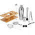 Set Cocktail Shaker Kit pentru barmani 750ml, KI10, suport bambus, 12 piese [15]