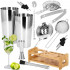 Set Cocktail Shaker Kit pentru barmani 750ml, KI11, suport bambus, 14 piese [5]