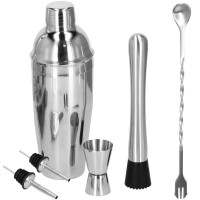 Set Cocktail Shaker Kit pentru barmani 550ml, KI13, 6 piese