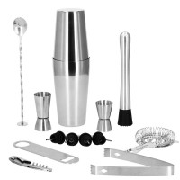 Set Cocktail Shaker Kit pentru barmani 750ml, KI16, 14 piese