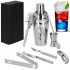 Set Cocktail Shaker Kit pentru barmani 550ml, KI22, suport bambus, 9 piese [32]