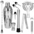 Set Cocktail Shaker Kit pentru barmani 550ml, KI24, suport bambus, 11 piese [23]