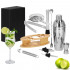 Set Cocktail Shaker Kit pentru barmani 550ml, KI24, suport bambus, 11 piese [29]