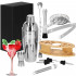 Set Cocktail Shaker Kit pentru barmani 550ml, KI24, suport bambus, 11 piese [31]