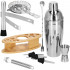 Set Cocktail Shaker Kit pentru barmani 550ml, KI24, suport bambus, 11 piese [32]